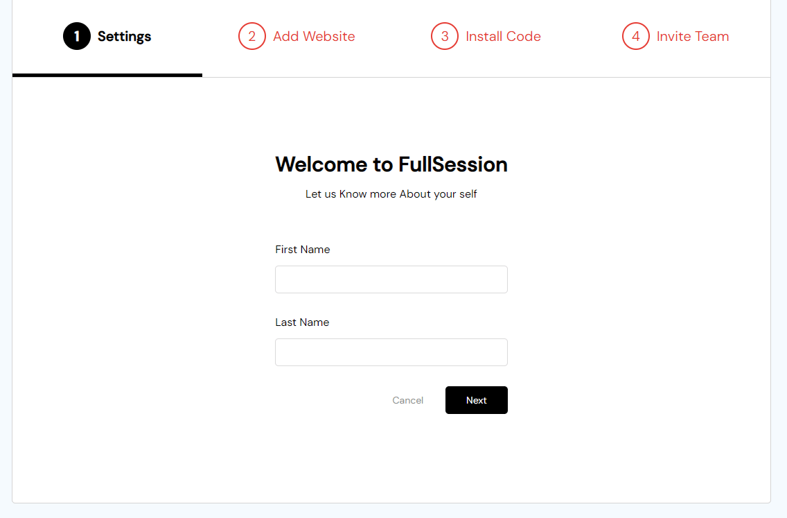 fullsession account settings