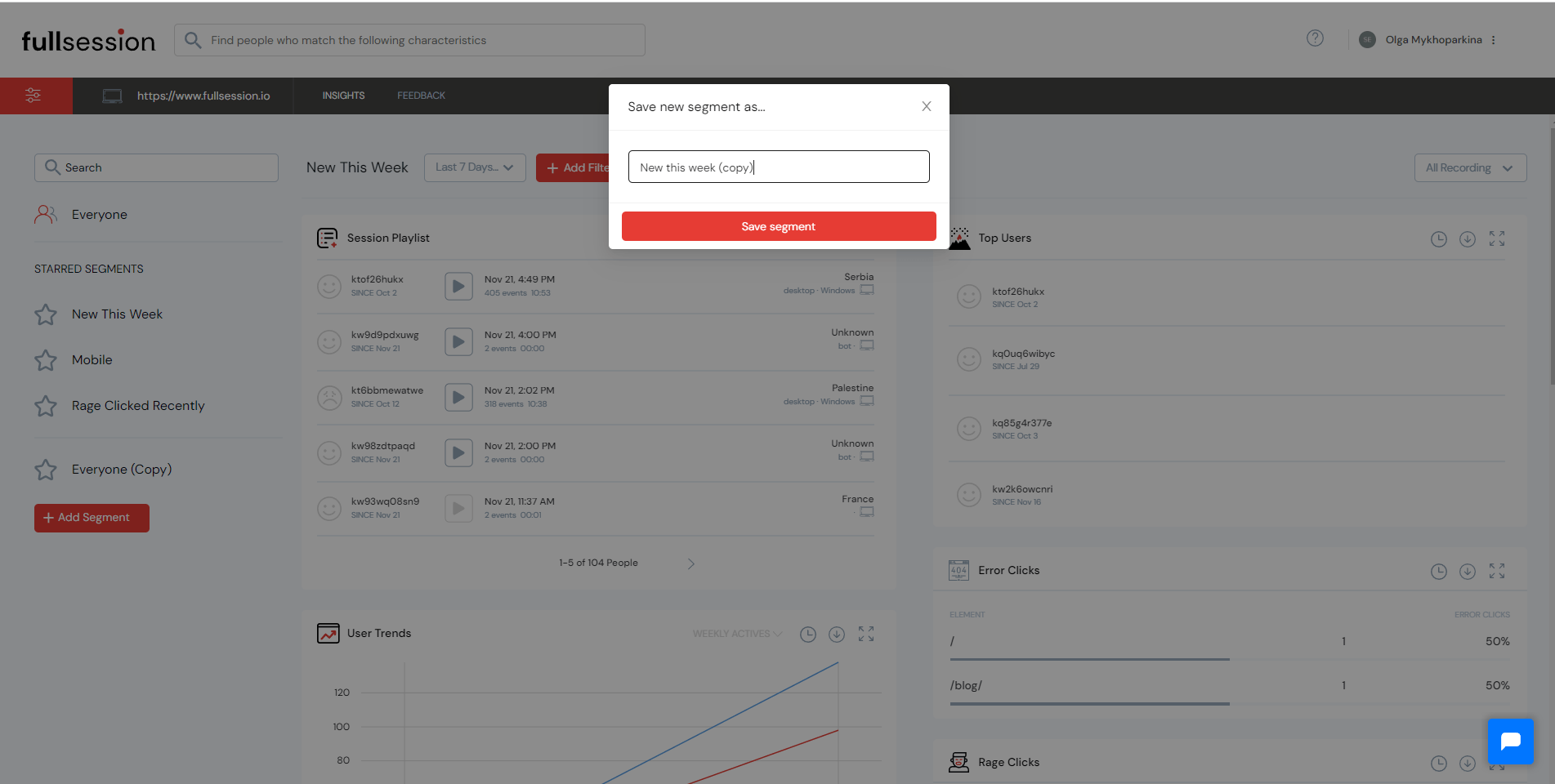 fullsession add segment